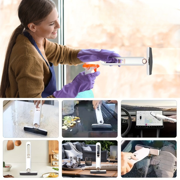 Cây Lau Bàn Bếp Tự Vắt Thông Minh Mini 25cm, Bọt Biển Siêu Thấm Hút Đa Năng, Gập Gọn