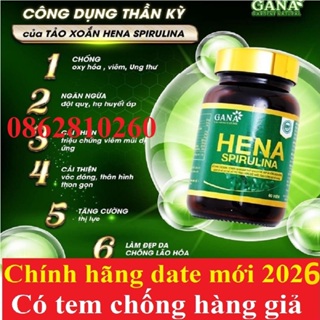 Mã COSDAY -50K đơn 150K Tảo Xoắn Hena Spirulina chính hãng gana hộp 60