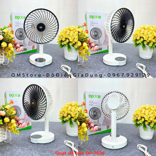QUẠT SẠC CAO CẤP DP 7626 CÓ ĐÈN LED , QUẠT SẠC DP 7626 ĐẸP CHÍNH HÃNG DP  ĐỂ BÀN TIỆN LỢI QM STORE