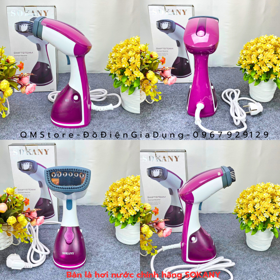 Bàn là hơi nước cầm tay SOKANY 1200W Chính Hãng , Bàn là hơi nước cầm tay SOKANY giúp quần áo phẳng hơn QM Store