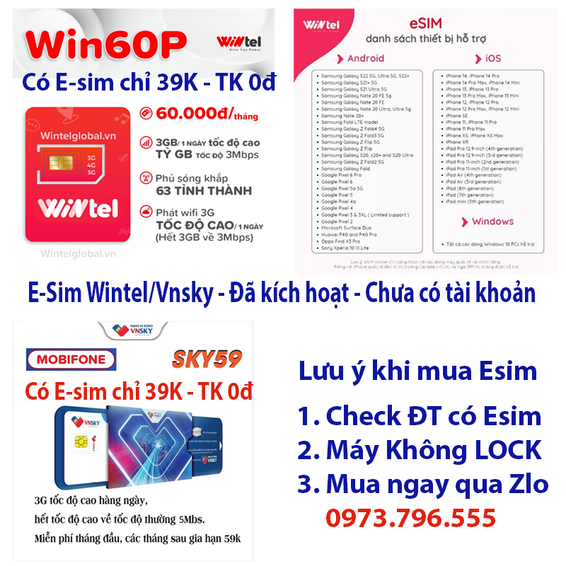 Sim WINTEL Win60P Win89 DATA KHÔNG GIỚI HẠN [Miễn phí tháng đầu], Sim Wintel 4G VINAPHONE, Sim iTel gọi free VINAPHONE