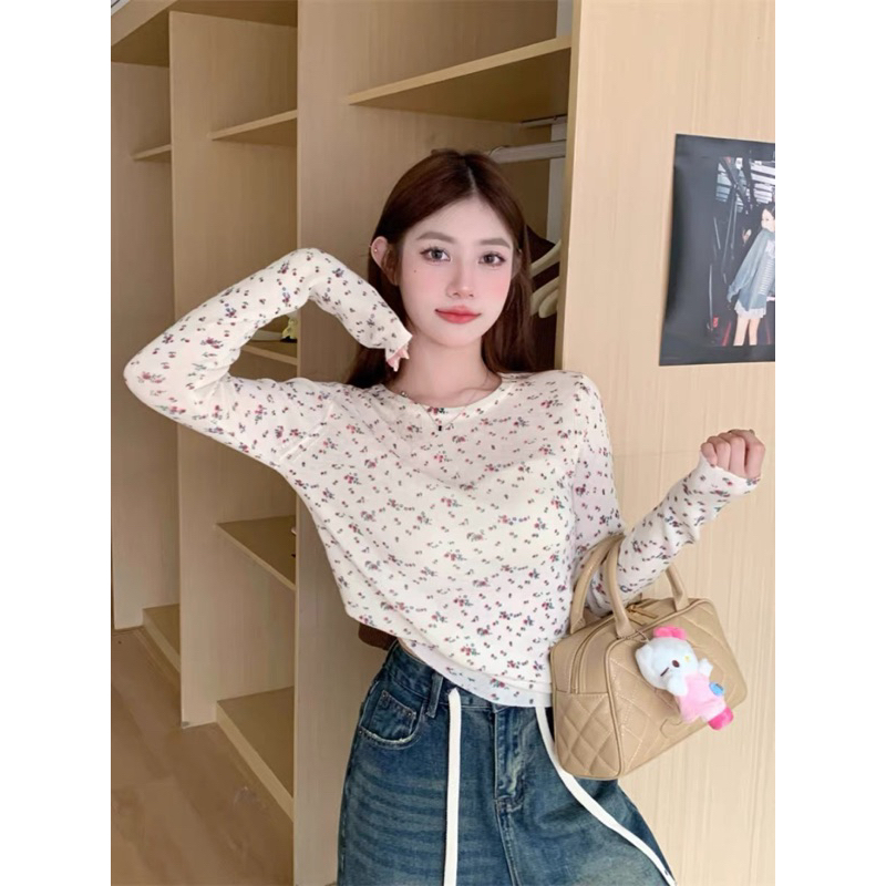 Áo thun gân hoa nhí tay dài 23'September