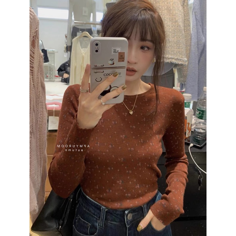 Áo thun gân hoa nhí tay dài 23'September