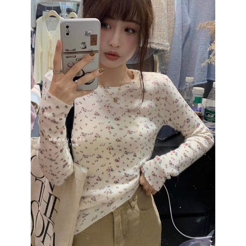 Áo thun gân hoa nhí tay dài 23'September