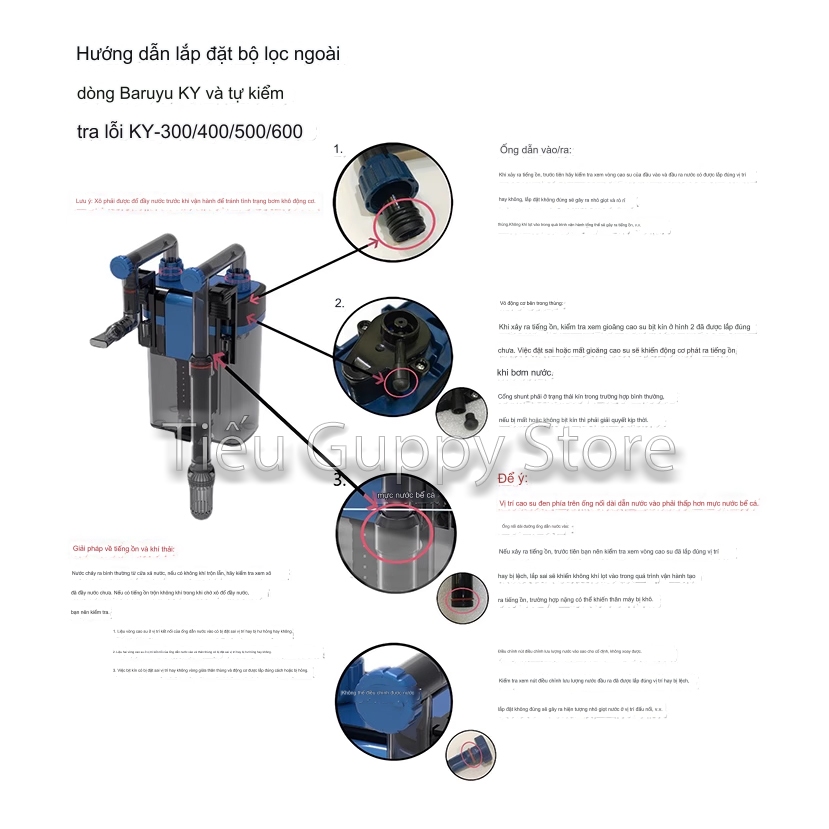 Máy Lọc Treo MARINE KY300, KY400, KY500, KY600 - Kiểu dáng đẹp và nhỏ gọn