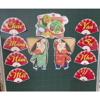 Set trang trí bảng tết kèm nam châm