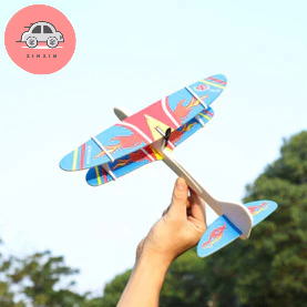 Máy bay 2 tầng cánh đồ chơi cho bé vận động ngoài trời có động cơ sạc và đèn an toàn khi sử dụng