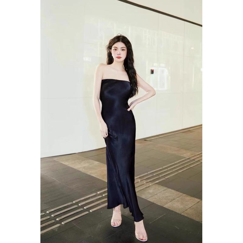 Đầm dài đi tiệc hở lưng sang trọng có mút váy quây sexy Linari D17