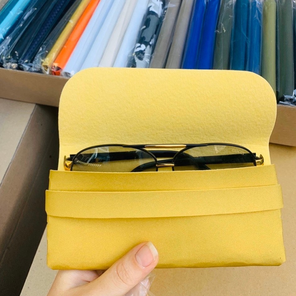 Ví da gài đa năng đựng kính mát, kính cận màu trơn PK506 thời trang