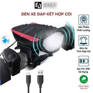 Đèn Xe Đạp Siêu Sáng Tích Hợp Còi Chống Nước Sạc Usb 3 Chế Độ Tháo Lắp Thuận Tiện Dễ Dàng - Eo.sportdz