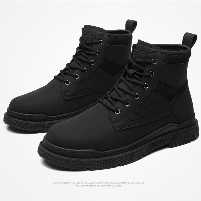 Giày Boot Nam Đen Da Mờ POLI Mẫu Mới Nhất GN450