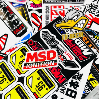Tem sticker logo chữ msd dán trang trí xe máy, xe điện, nón bảo hiểm v.v decal chống thấm nước bền màu