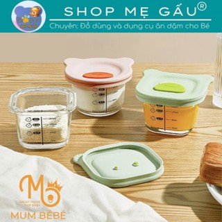 Hũ Thủy Tinh Có Nắp Đậy Và Chia Vạch, Hộp Trữ Đông Thực Phẩm Có Nắp Cho Bé Và Gia Đình 180ml
