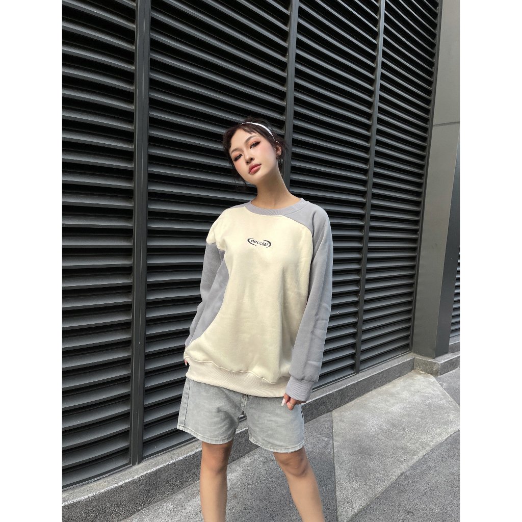 Áo Sweater raplan thiết kế độc lạ dày dặn thương hiệu Decolar D34