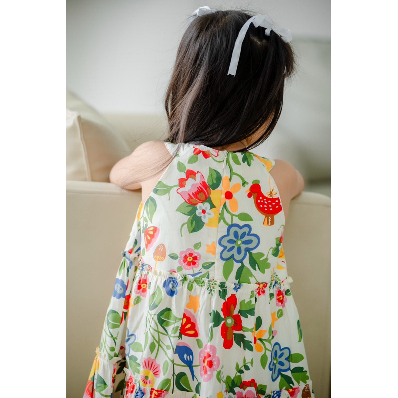 Váy cổ yếm cho bé DORYKIDS váy ba tầng váy hoa nhí bé gái xinh xắn 100% cotton cao cấp thiết kế riêng cho bé 1-10 tuổi V