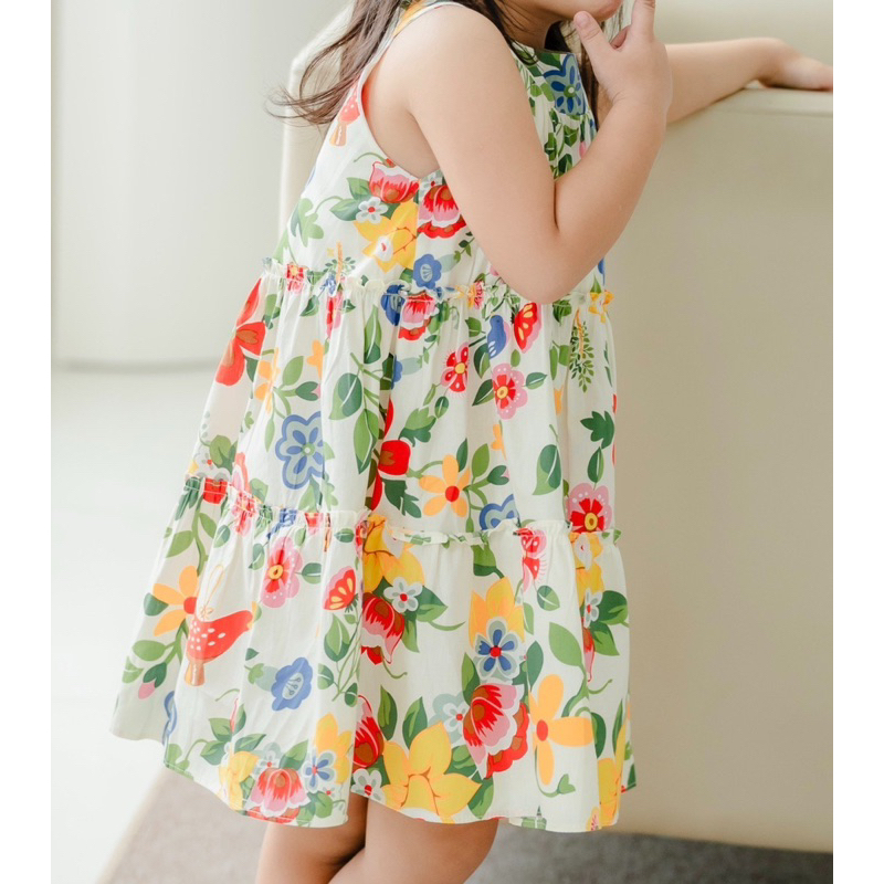 Váy cổ yếm cho bé DORYKIDS váy ba tầng váy hoa nhí bé gái xinh xắn 100% cotton cao cấp thiết kế riêng cho bé 1-10 tuổi V