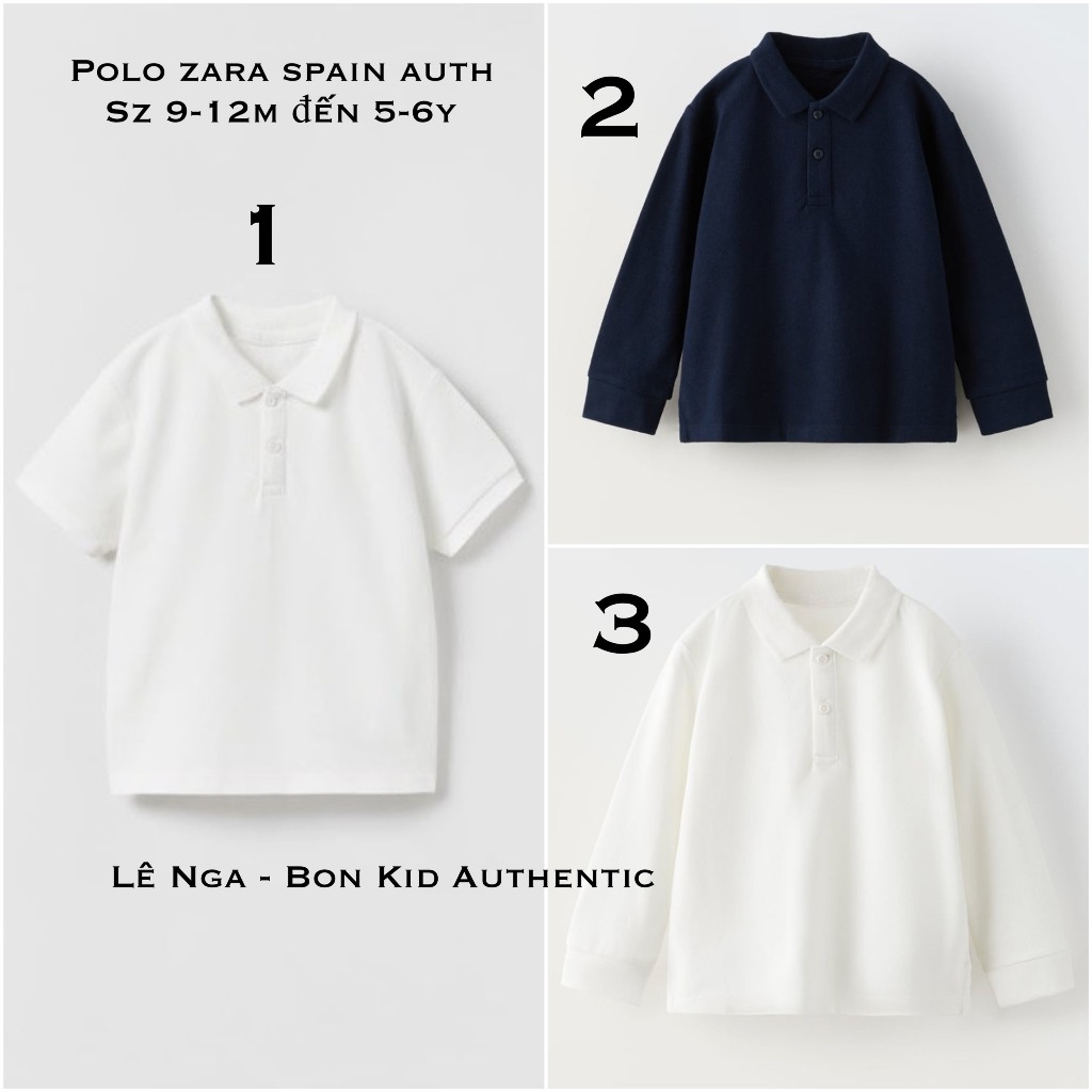 Áo POLO Zara chính hãng size từ 9-12m đến 5-6y