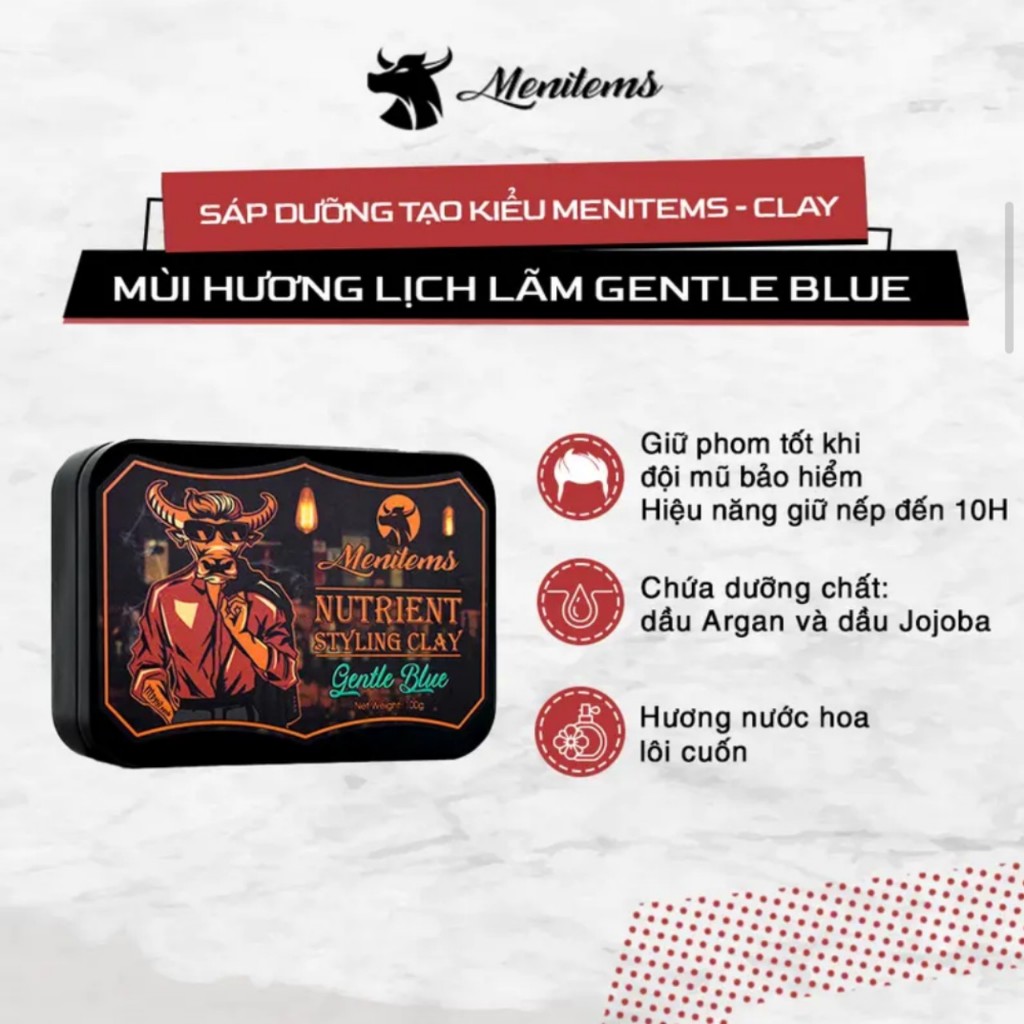 Sáp dưỡng và tạo kiểu tóc nam Menitems 50gr - 100gr - Celeman