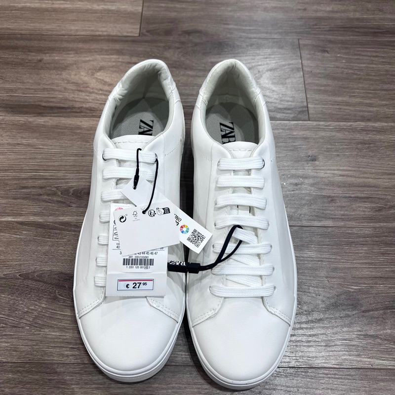 Giày sneakers Zara trắng dư xịn white shoes , giày thời trang big size 45 46 47 shop giaychathp