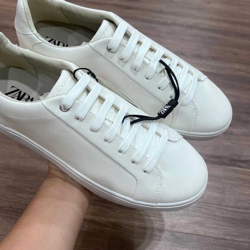 Giày sneakers Zara trắng dư xịn white shoes , giày thời trang big size 45 46 47 shop giaychathp