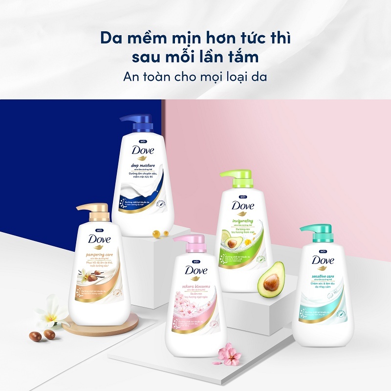 (Hoả Tốc HCM) Sữa Tắm Dưỡng Thể Dove Với Kem Dưỡng Da Mặt 500g (Bibistore)