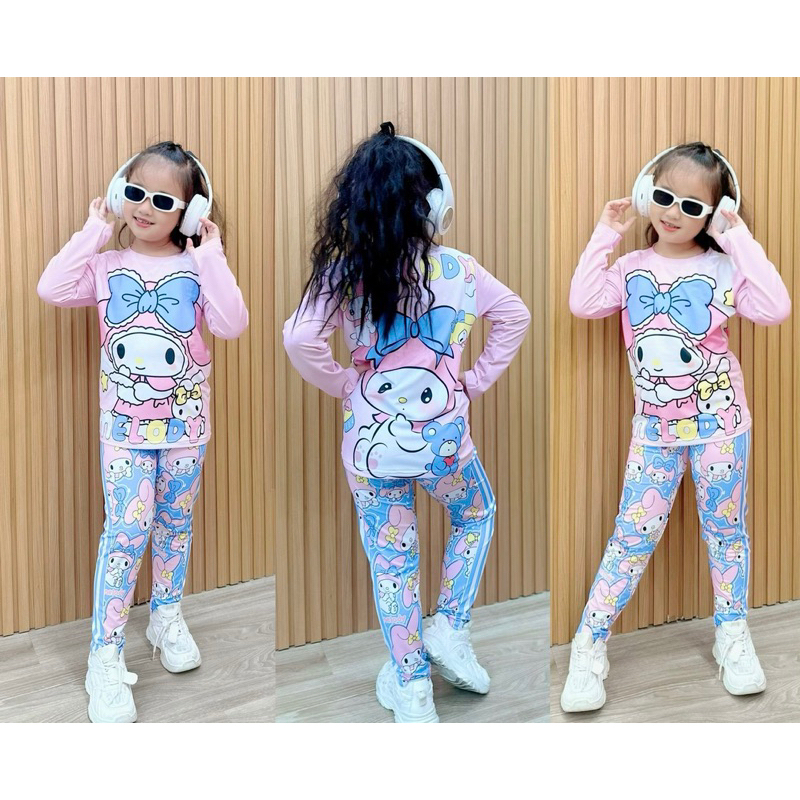 Đồ bộ mặc nhà bé gái 3d thun lạnh dài tay thu đông, ngắn tay size nhí đại từ 10 đến 40kg