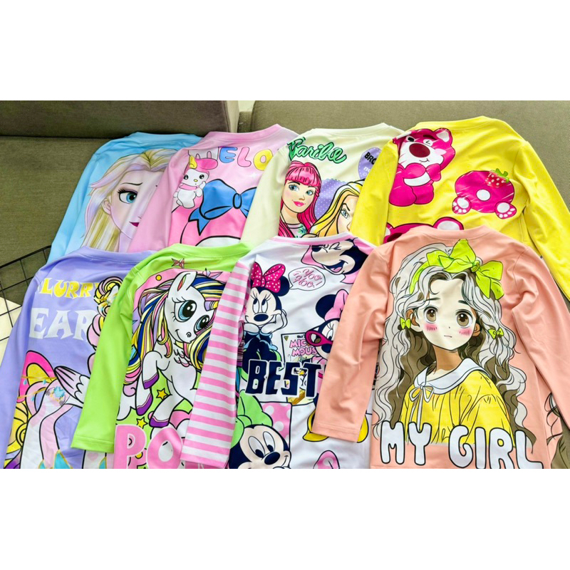 Đồ bộ mặc nhà bé gái 3d thun lạnh dài tay thu đông, ngắn tay size nhí đại từ 10 đến 40kg