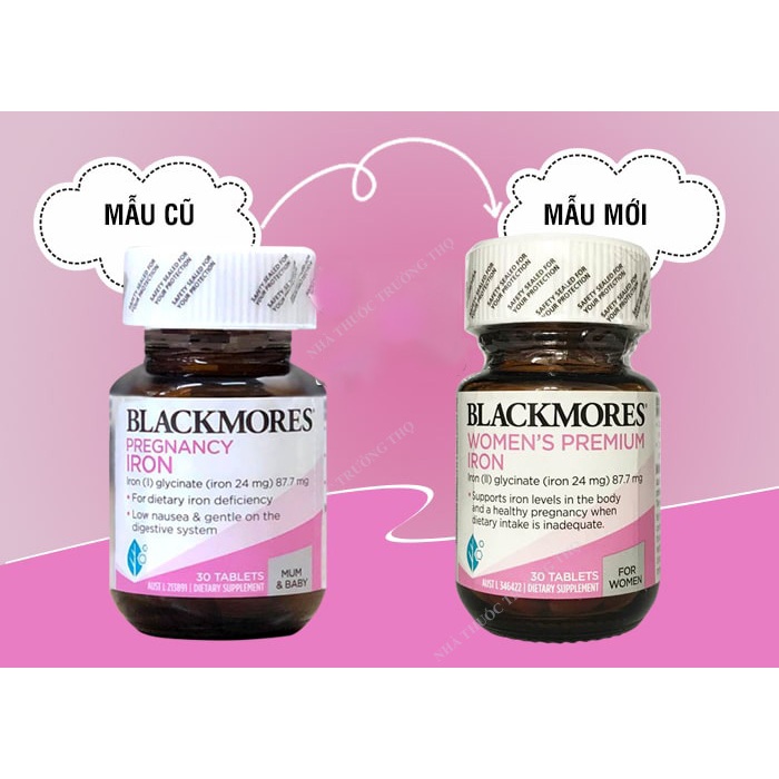 Sắt Bà Bầu Blackmores Iron for woman - lọ 30 viên - Mẫu mới