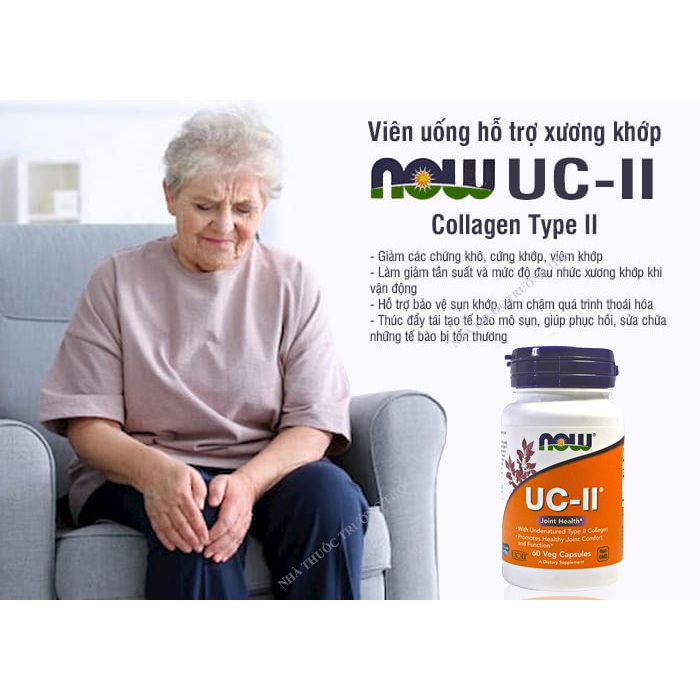 Viên Uống Xương Khớp, Sụn Khớp Collagen Type II của NOW UCII  60 Viên