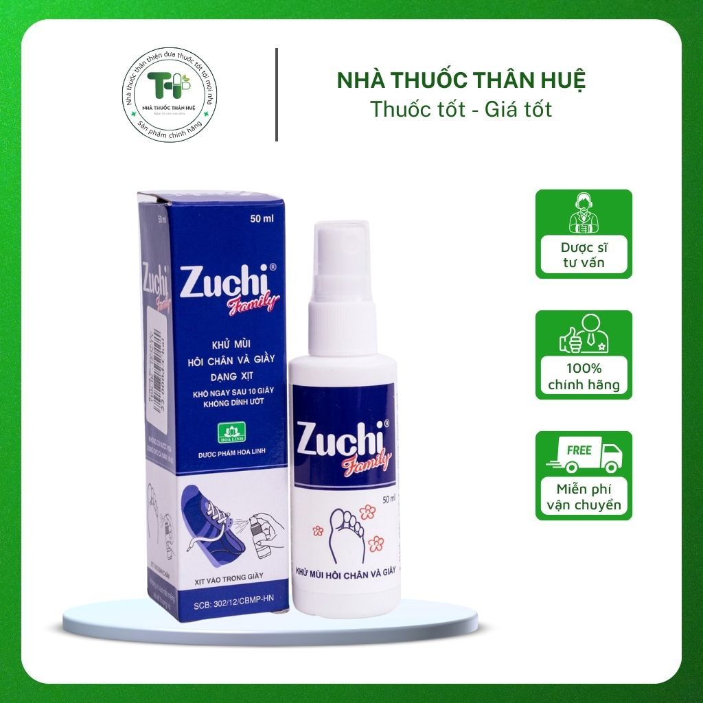 Zuchi Family - Khử mùi hôi nhanh chóng, ngăn ngừa hôi chân và giầy - Lọ 50ml/20ml - NT Thân Huệ