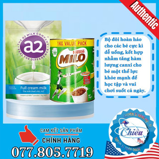 Sữa bột Milo Úc và sữa bột nguyên kem A2 1kg