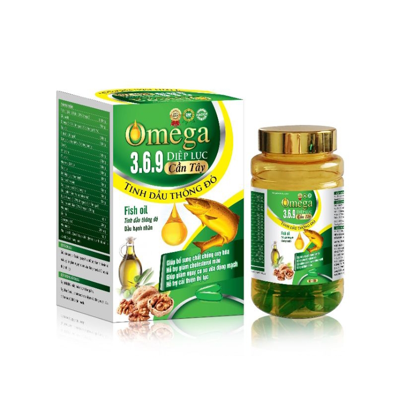 Viên uống Omega 369 Diệp lục _ Cần tây _ Tinh dầu thông đỏ.