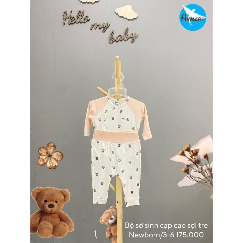 Bộ Avaler cài chéo sơ sinh cạp cao giữ ấm cho bé Newborn đến 3-6m