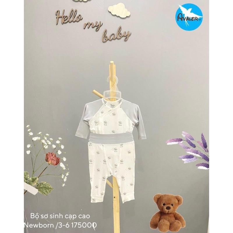 Bộ Avaler cài chéo sơ sinh cạp cao giữ ấm cho bé Newborn đến 3-6m