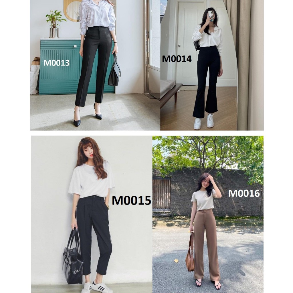 Combo rập giấy lắp ghép 4 mẫu quần cơ bản (quần ống đứng, ống loe, ống rộng, bagy) rập giấy A3 cắt ghép sẵn (bản vẽ)