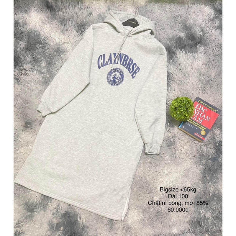 Đầm hoodie. Số đo kèm trên ảnh.