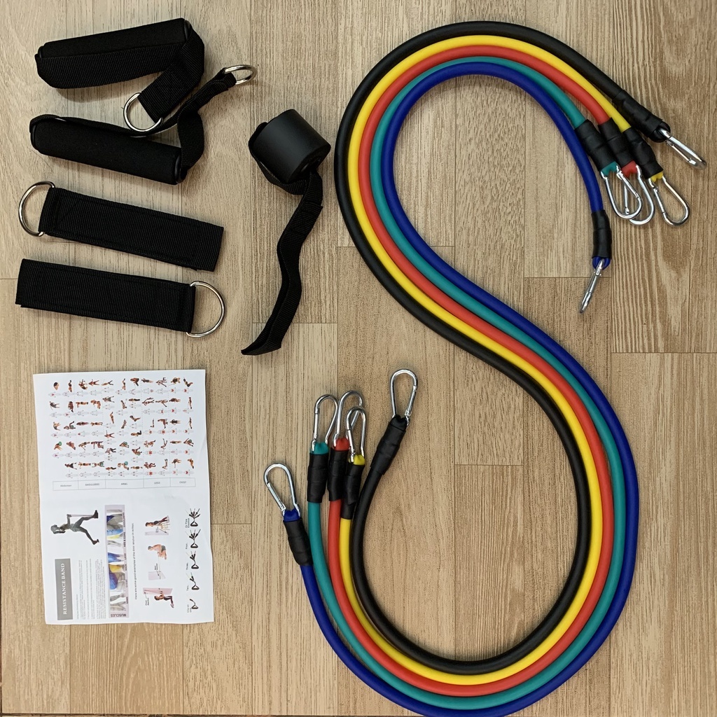 Dây kháng lực tập gym, dây ngũ sắc đa năng đa năng tập gym thể thao tại nhà