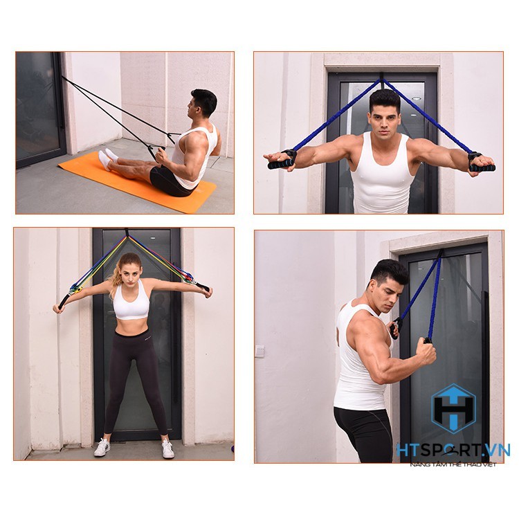 Dây kháng lực tập gym, dây ngũ sắc đa năng đa năng tập gym thể thao tại nhà