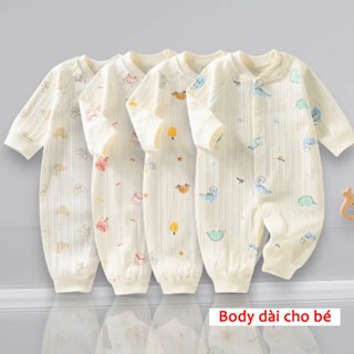 Bộ đồ liền thân Bodysuit dài tay cotton cao cấp Hàng Quảng Châu body áo liền quần cho bé trai bé gái _ BD84