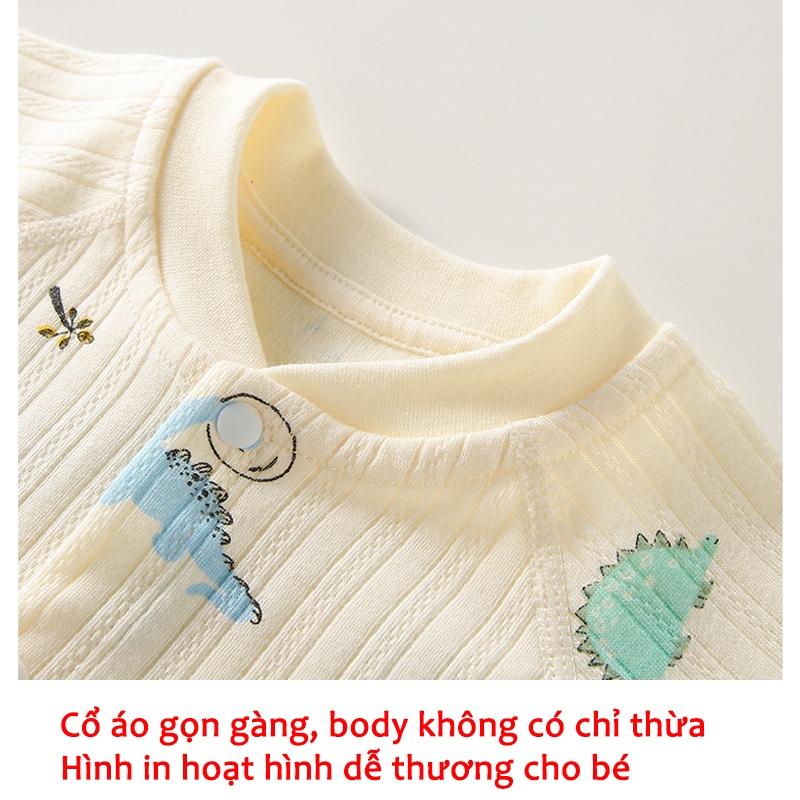 Bộ đồ liền thân Bodysuit dài tay cotton cao cấp Hàng Quảng Châu body áo liền quần cho bé trai bé gái _ BD84