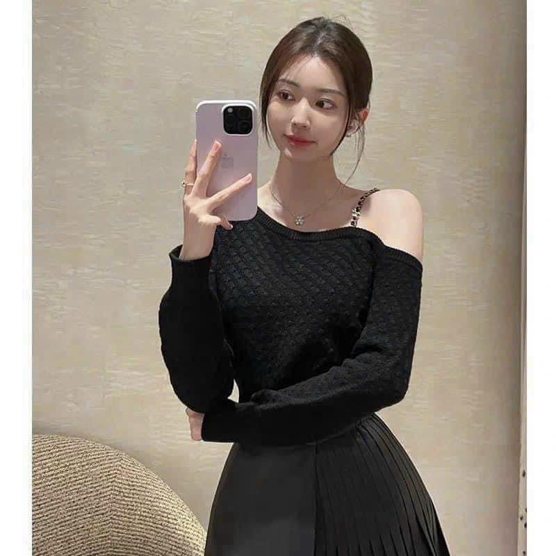 ÁO LEN LỆCH VAI DÂY XÍCH