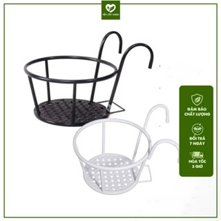 Giỏ Sắt Treo Ban Công Để Chậu Cây, Kệ Để Chậu Hoa Cây Cảnh Có Móc Treo Ngoài Ban Công