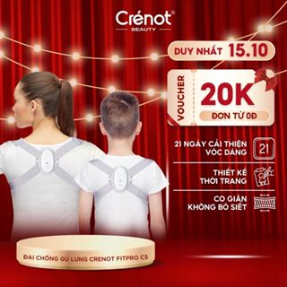 Đai Chống Gù Lưng Cảm Biến Thông Minh Crenot FitPro C5 Định Định Hình Tư