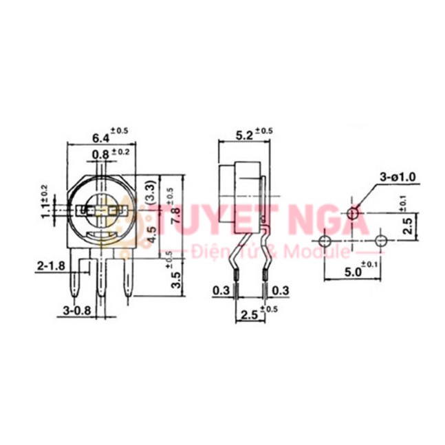SET 10 BIẾN TRỞ VR 102 1K HÃNG PANASONIC
