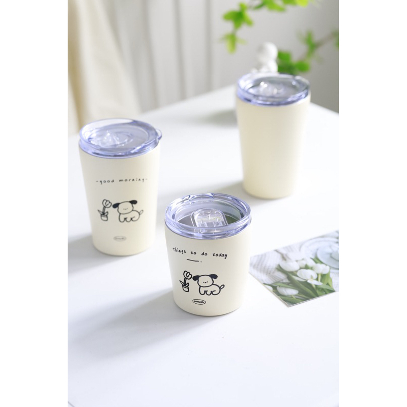 Ly giữ nhiệt in hình cún yêu 240ml-360ml