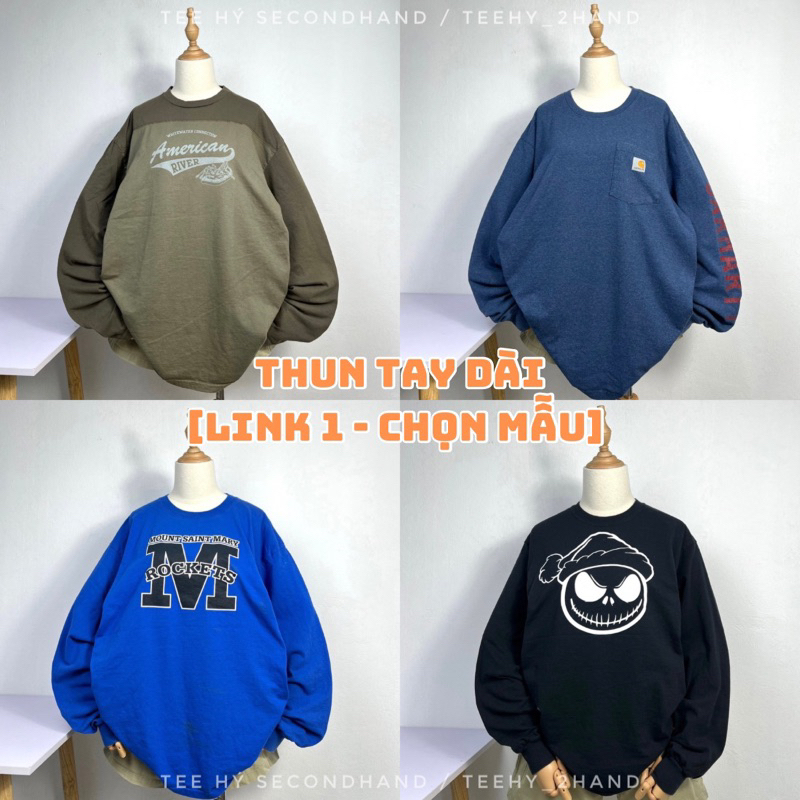 Áo thun Mỹ 2hand dài tay unisex {chọn mẫu tại link}