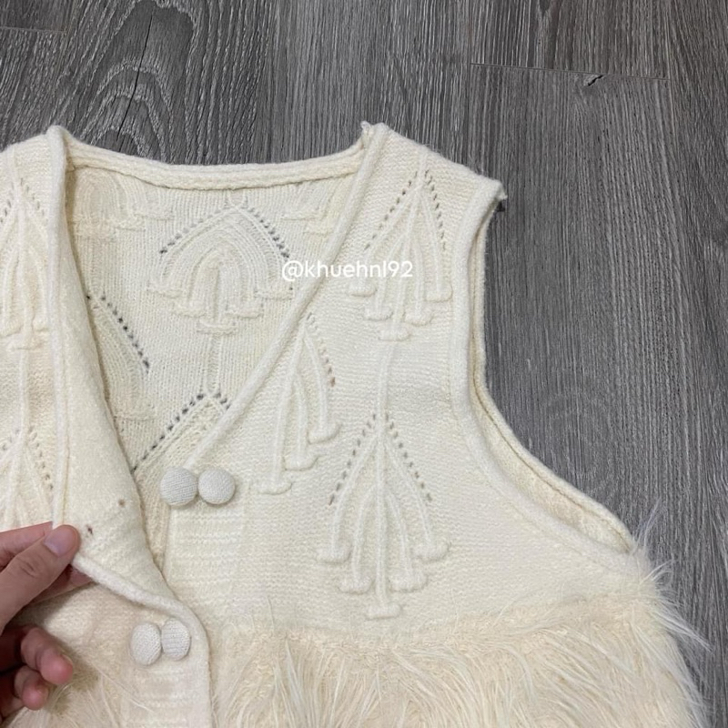 ÁO NUDE PHỐI LÔNG VŨ SÁT NÁCH - Hàng QC