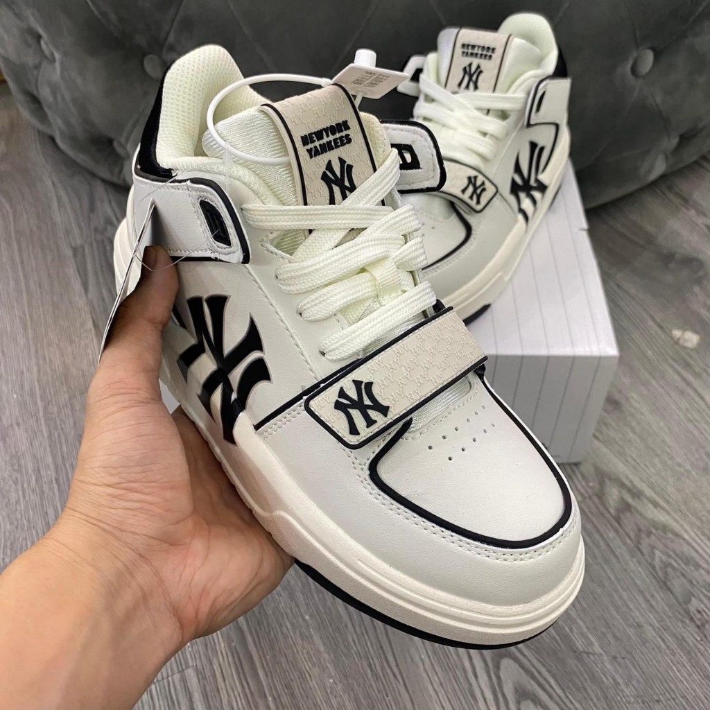 Giày độn đế MLB chunky liner dán, Giày MLB Chunky quai dán họa tiết Bản Cao Cấp Độn Đế 5cm hot trend 2023