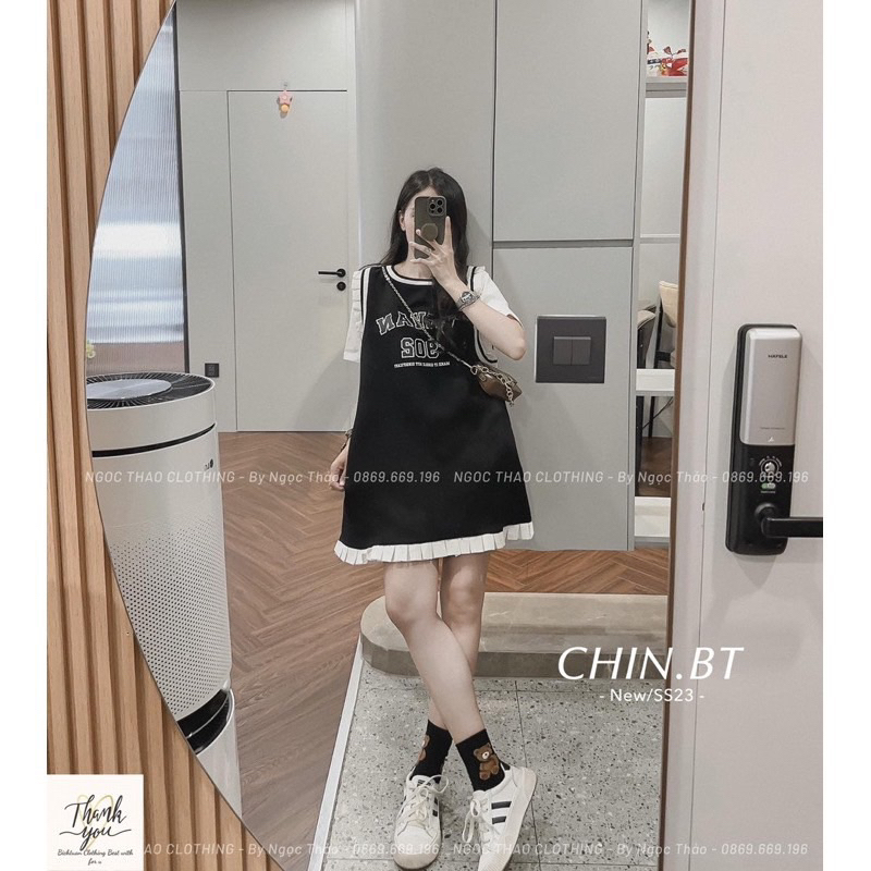 Đầm polo in chữ bigsize 55-90kg