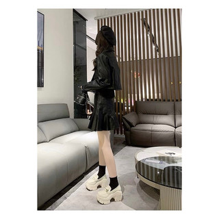 (ODER) Giày da thời trang đế 8cm chất da bóng mềm đẹp